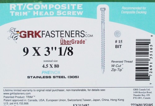 Grk 1 8 composite - #9, 3-1/8″